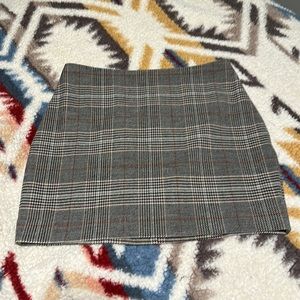Express High Rise Plaid Mini Skirt